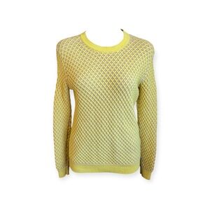 Max & Co Yellow beige knit top sweater diamond pattern medium